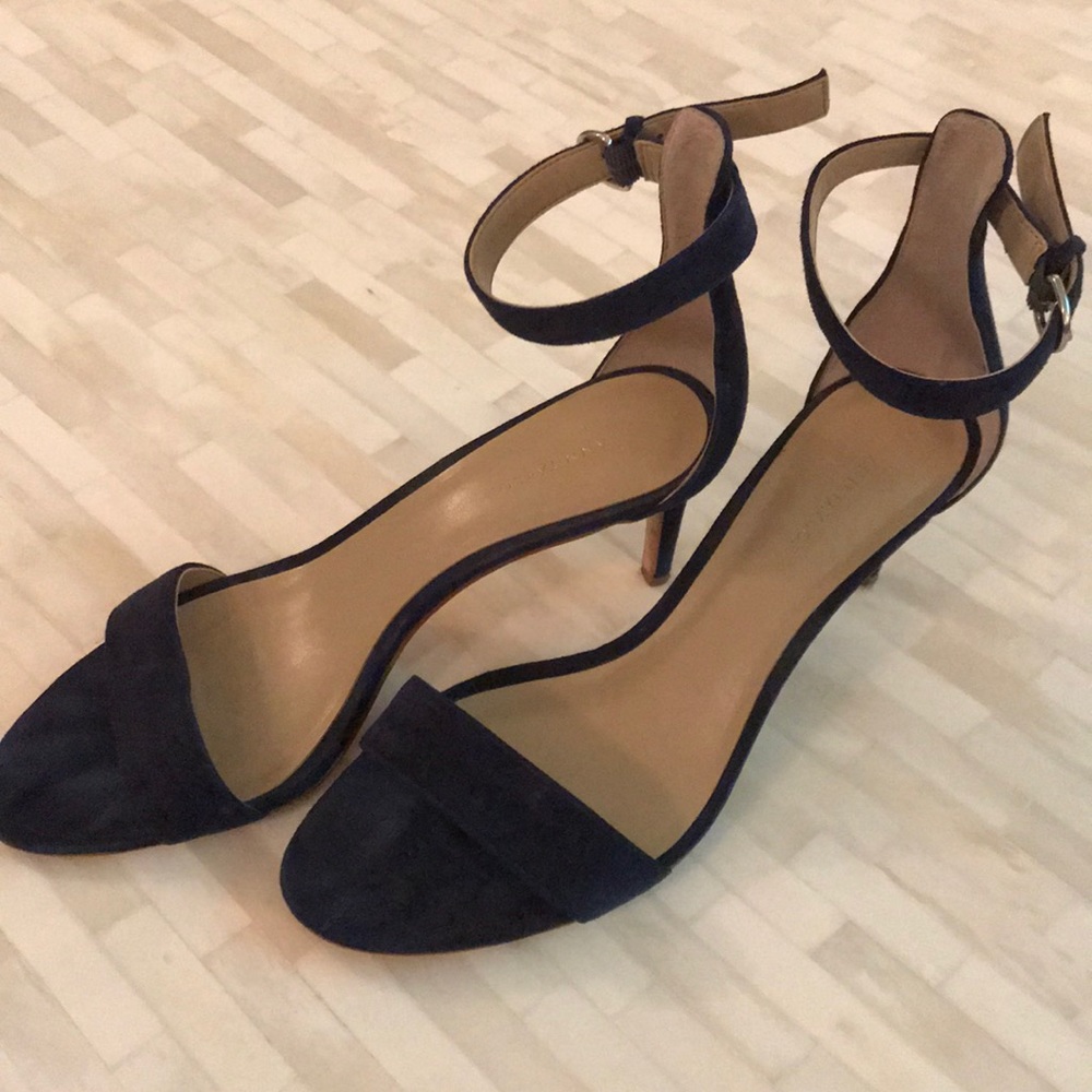 Ann Taylor navy suede heels